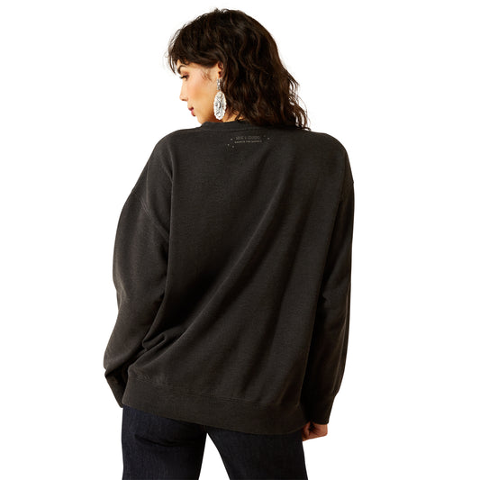 Ariat Unisex 10062829 Oversize Sendero When Life Gives You Agaves Sweatshirt in Black Mineral Wash