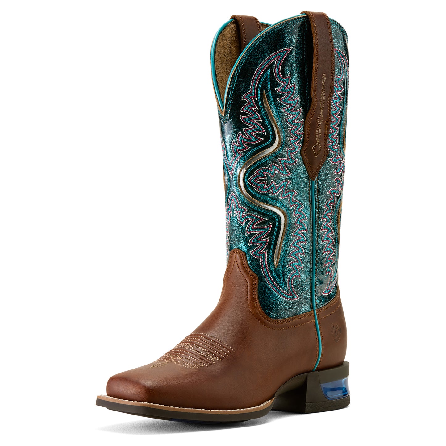 Ariat Ladies 10063893 Captivate Wide Square Toe Western Boots in Vintage Caramel & Striking Aruba