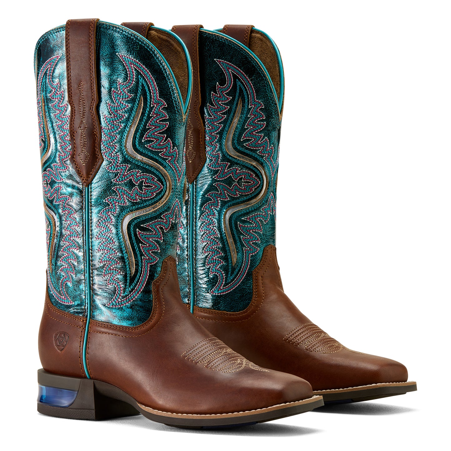 Ariat Ladies 10063893 Captivate Wide Square Toe Western Boots in Vintage Caramel & Striking Aruba