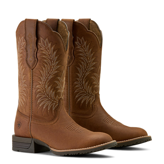 Ariat Ladies 10063901 Hybrid Ranchward W Toe Western Boots in Frontier Brown