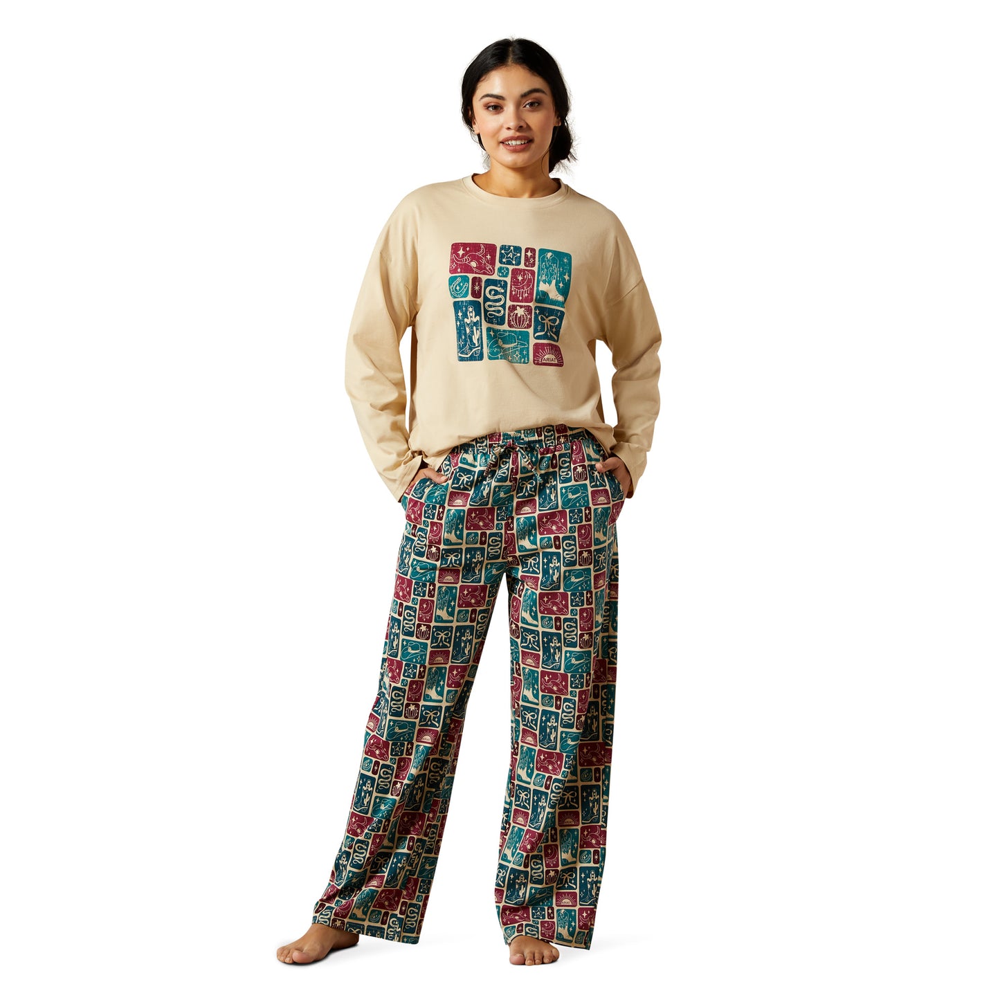Ariat Ladies Dreams Pyjama Set  Western Blocks 10065825