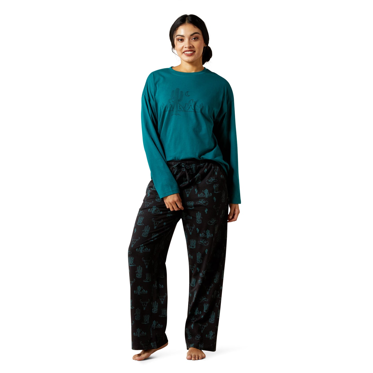 Ariat Ladies Dreams Pyjama Set Dseserted Print 10065826