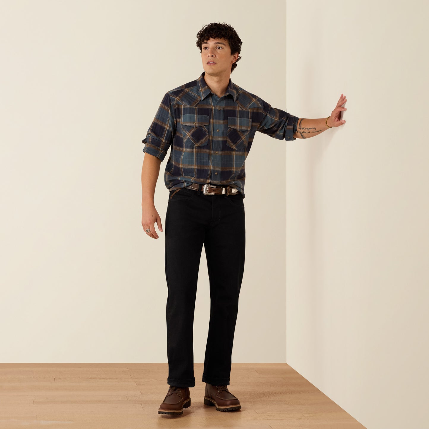 Ariat 10079341 Mens Retro Harbert Fitted Snap Shirt