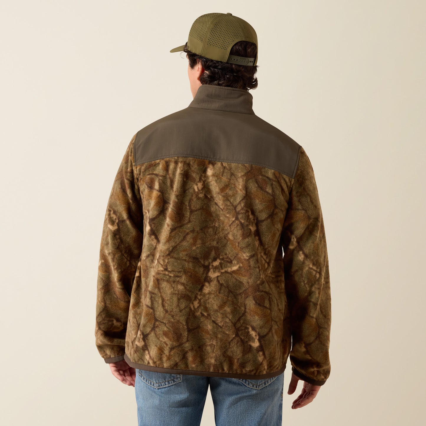 Ariat  10079434 Unisex Basis Fleece Pullover in Savannah Tan Camo