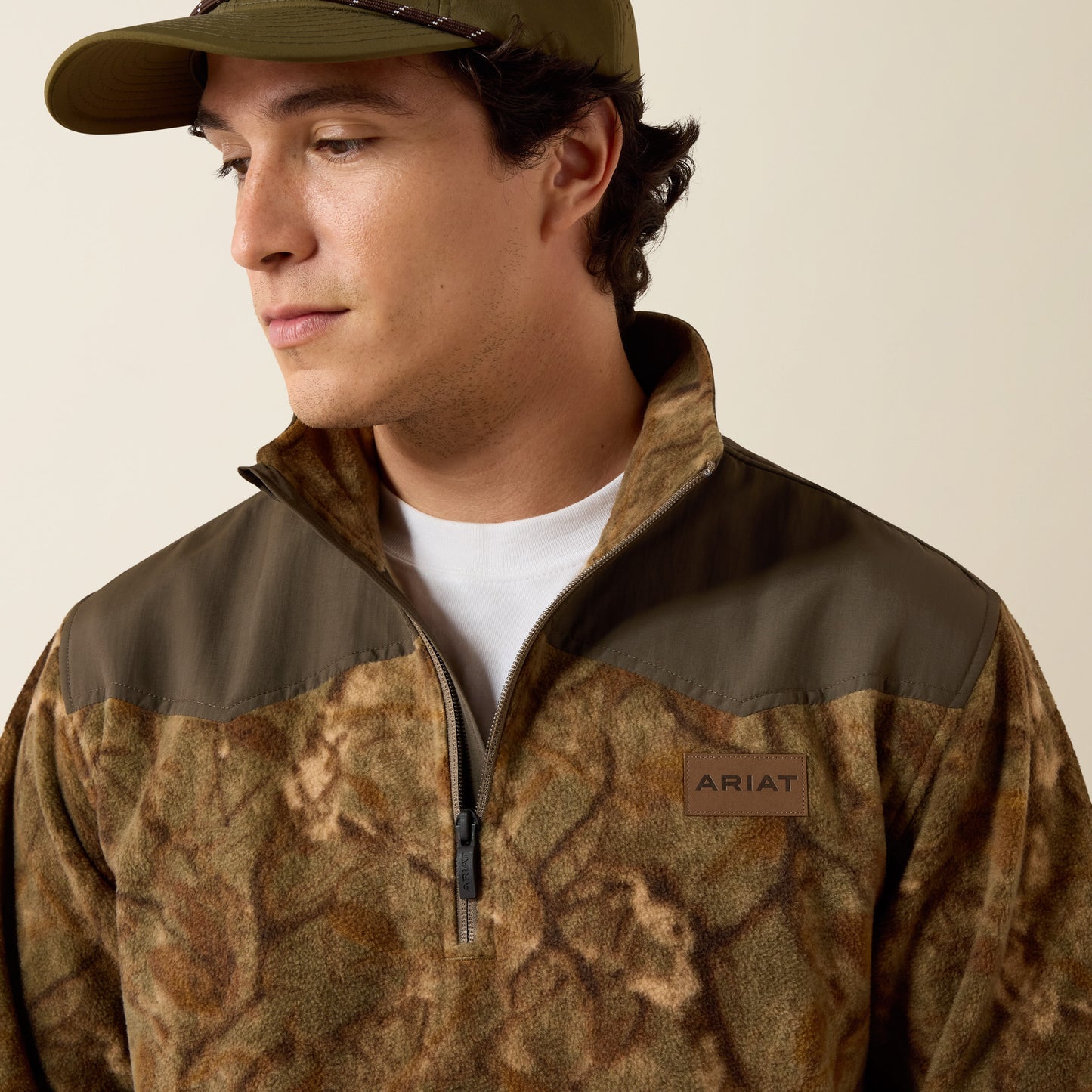 Ariat  10079434 Unisex Basis Fleece Pullover in Savannah Tan Camo