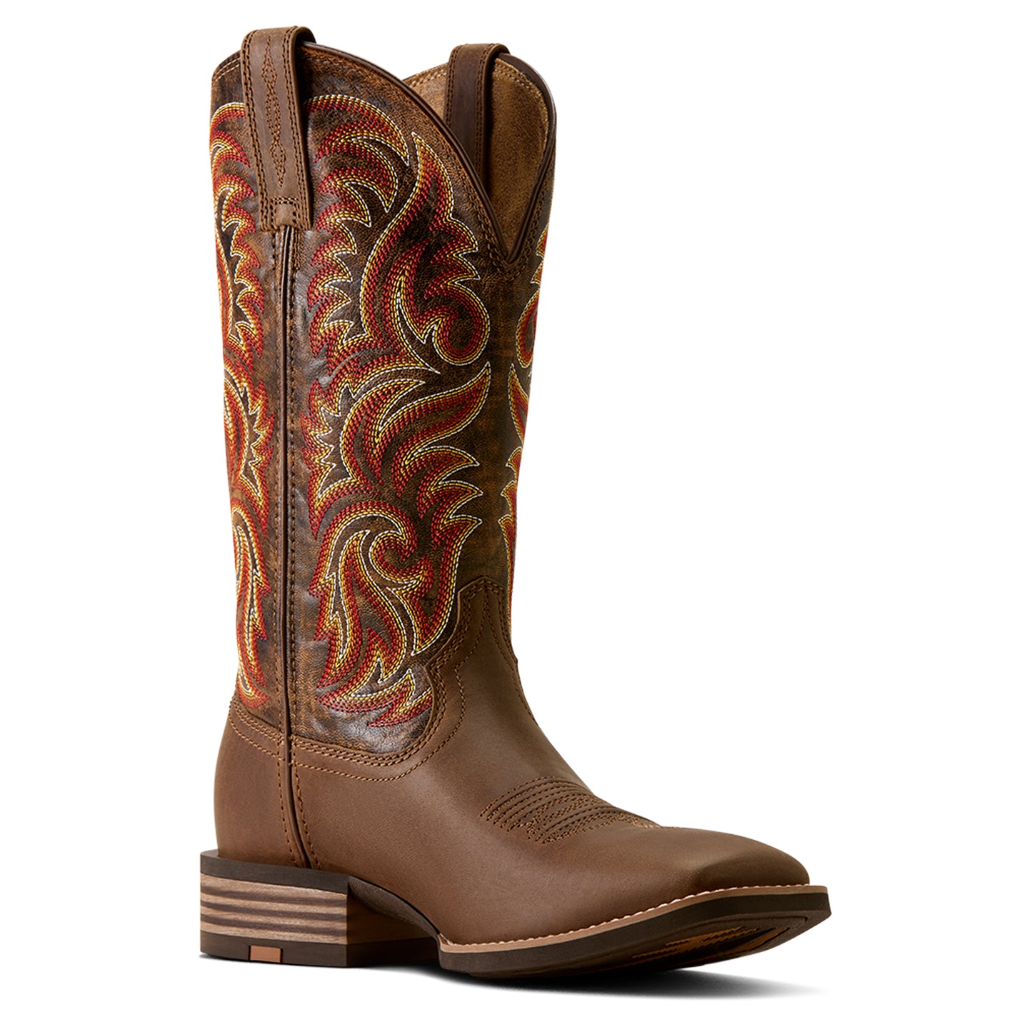 Ariat Mens 10080535 Arrowrock Wide Square Toe Western Boots in Bronzed Mocha/Tobacco Tan
