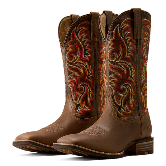 Ariat Mens 10080535 Arrowrock Wide Square Toe Western Boots in Bronzed Mocha/Tobacco Tan