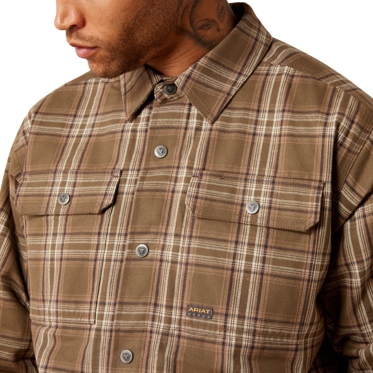 Ariat Mens 10079831 Rebar Flannel Insulated Shirt Jacket