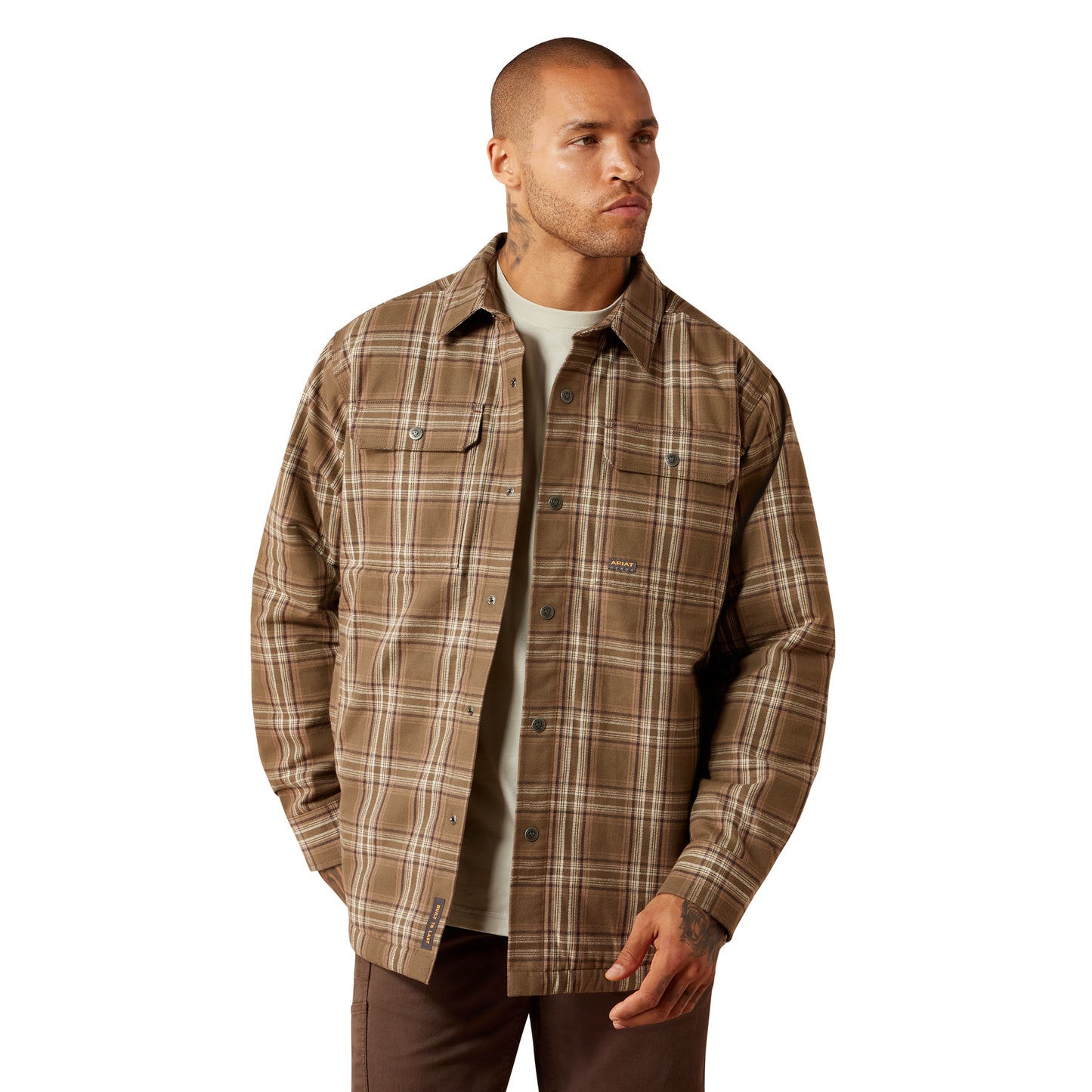 Ariat Mens 10079831 Rebar Flannel Insulated Shirt Jacket