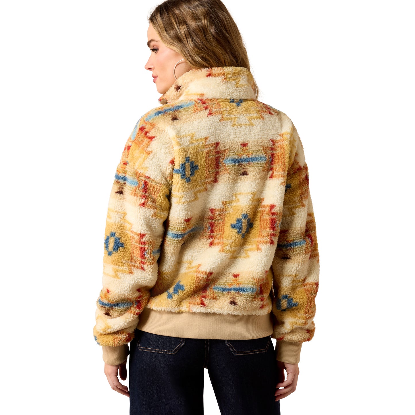 Ariat Ladies 10079471 Berber Snap Front Sweatshirt Somona Southwest Print
