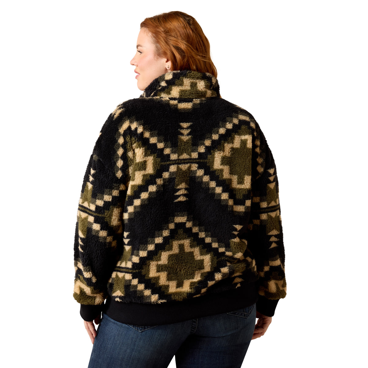 Ariat Ladies 10079622 Berber Snap Front Sweatshirt Gambit Southwest Print