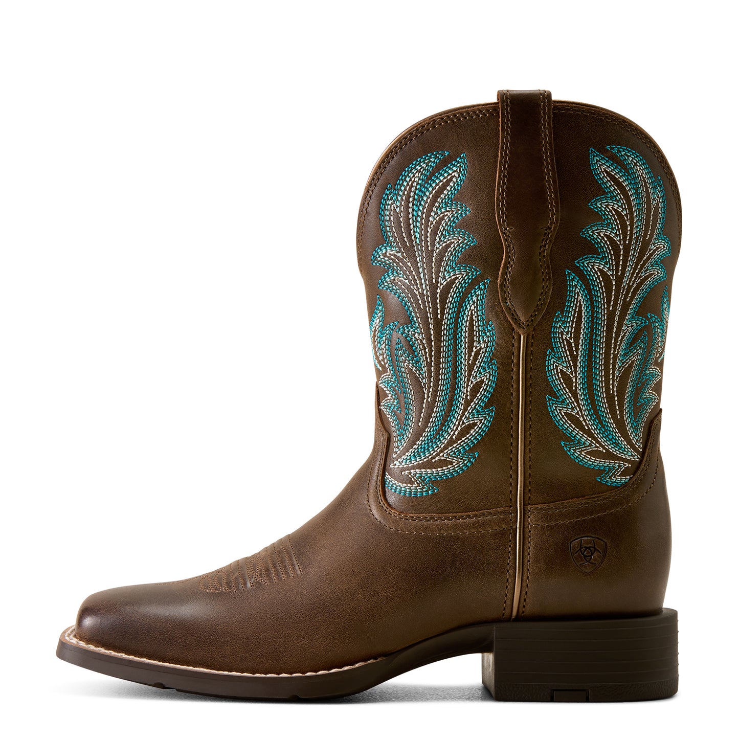 Ariat Ladies 10080408 Round Up Filly Wide Square Toe Western Boots in Dark Cacao