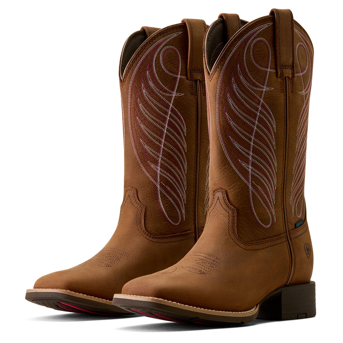 Ariat Ladies 10080420 Round Up Waterproof Wide Square Toe Western Boots