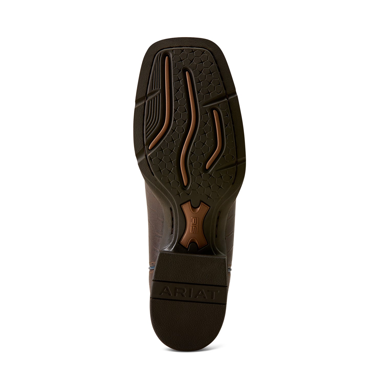 Ariat Ladies 100804911 Round Up Holly Western Boots in Chocolate Croc Print & Denim