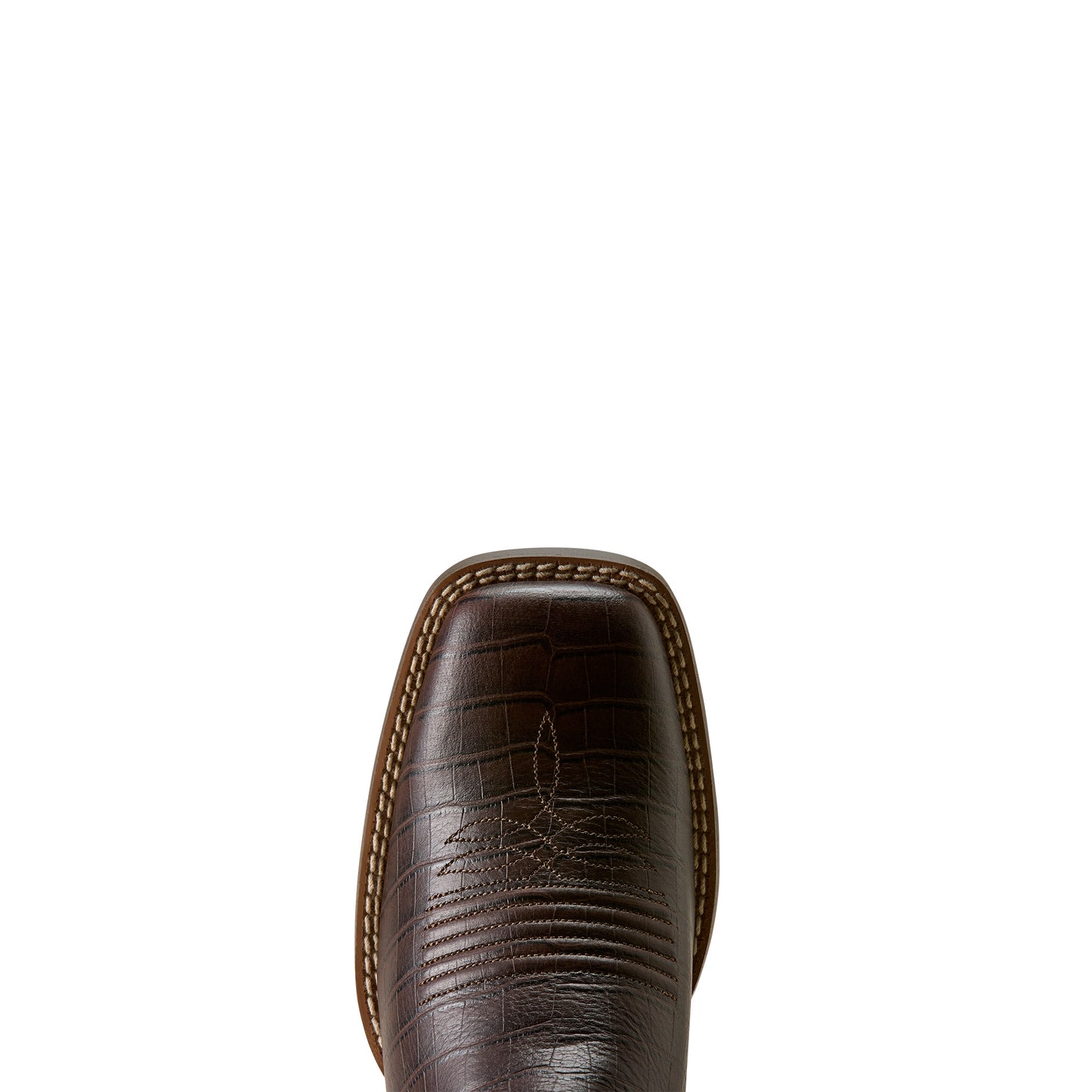 Ariat Ladies 100804911 Round Up Holly Western Boots in Chocolate Croc Print & Denim