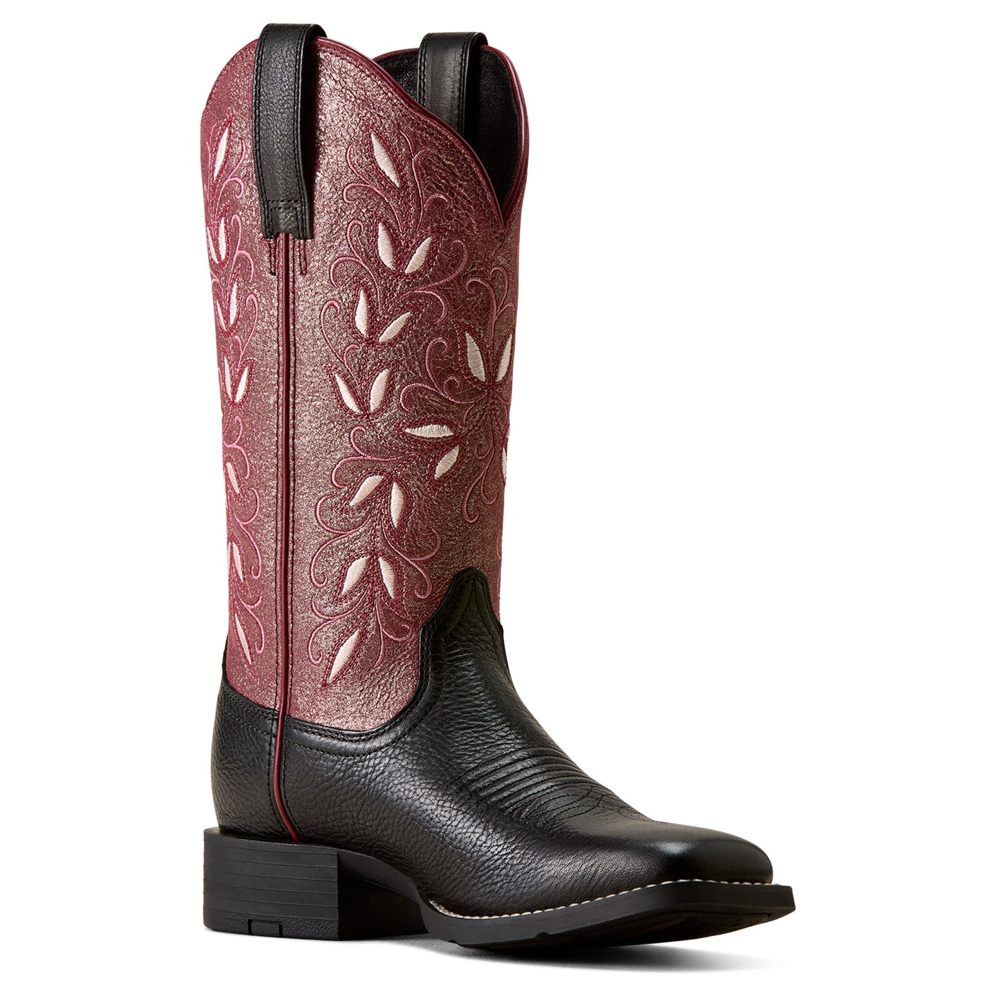 Ariat Ladies 10080492 Round Up Holly Western Boots in Obsidan & Fairy Berry