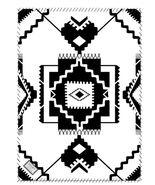 "Hooey Whiteriver Fleece Blanket" White /Black Aztec FB015