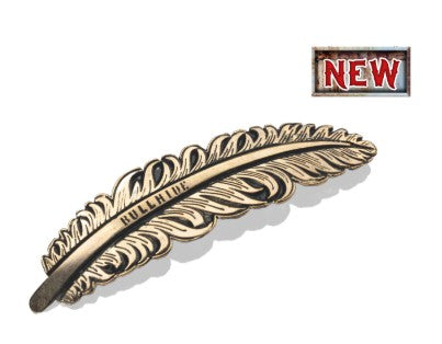 Bullhide Gold Metal Hat Feather