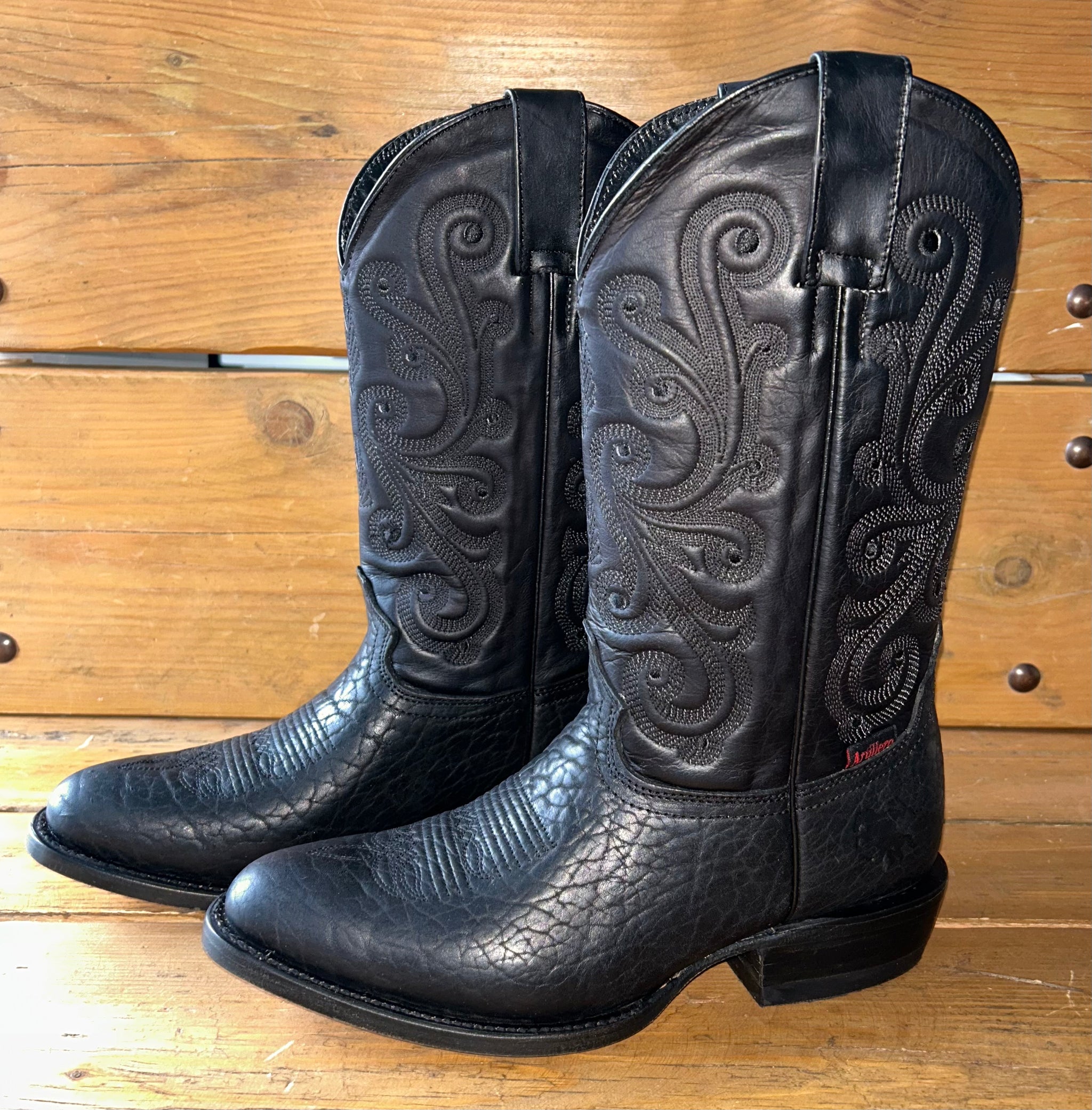 Artillero Men s Bull Neck Black Handcrafted Boots VQ Solida Wild Wild Western Wear