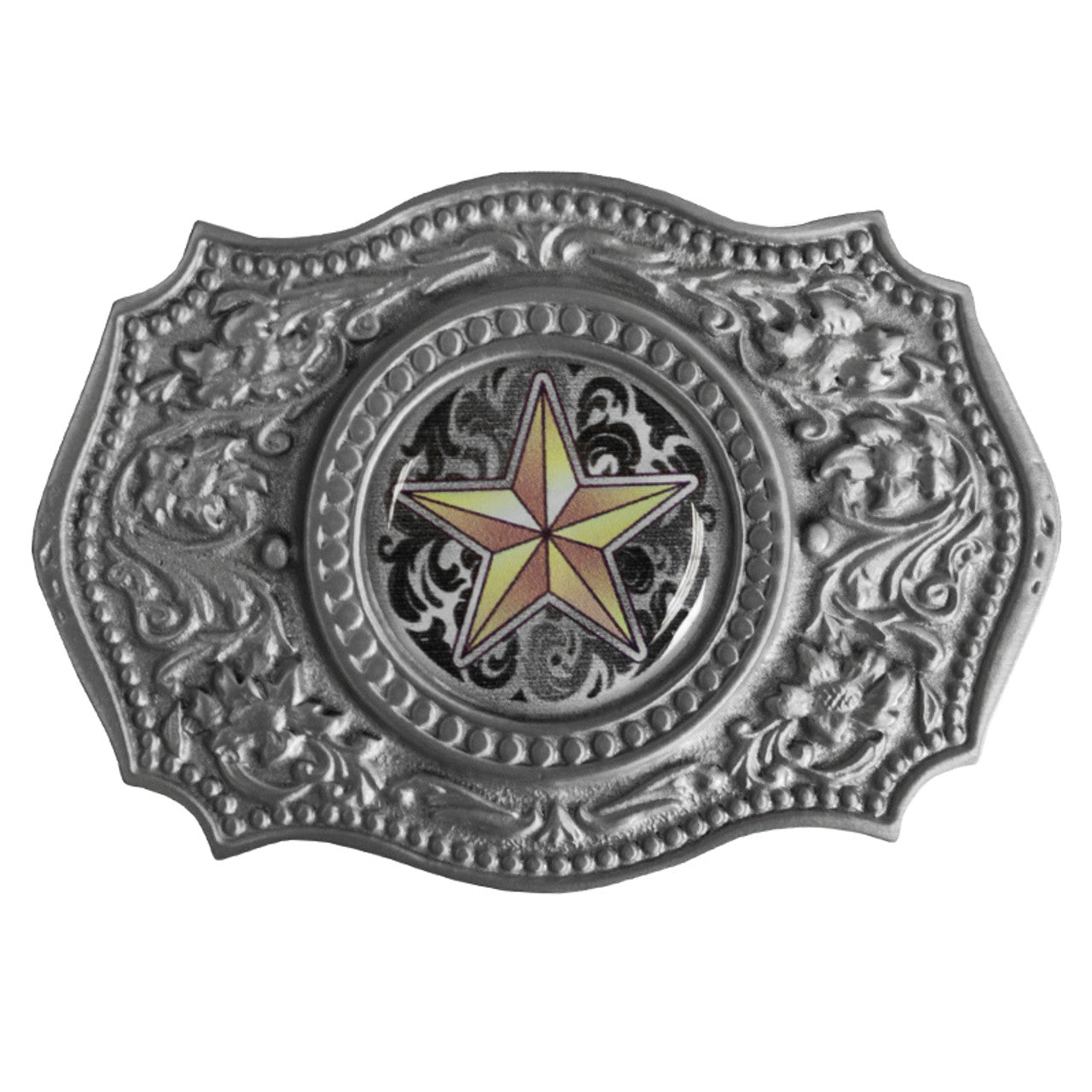 G-4653 Yellow Western Star Belt Buckle