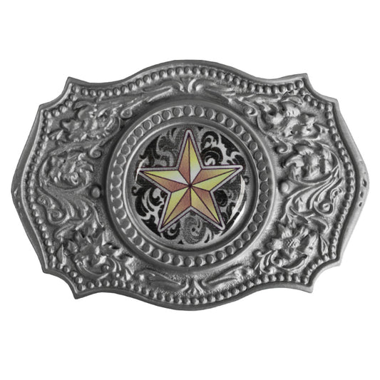 G-4653 Yellow Western Star Belt Buckle