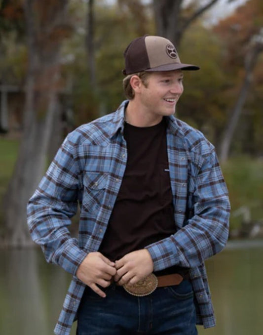 Hooey  "Men's Flannels" Blue/Black w/Pearl Snaps HF1004BLBK