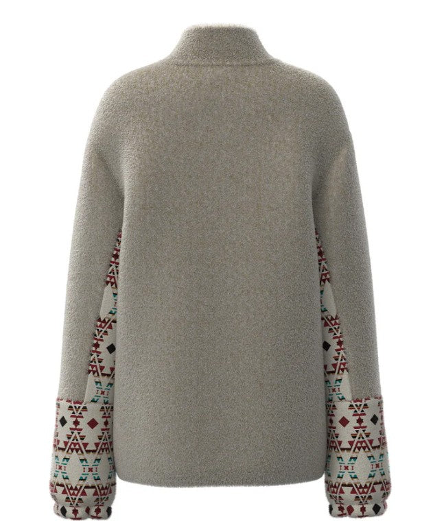 Hooey "Youth/Petit Womens Fleece Pullover" Cream/multi-Aztec SKU: HFP004CRAZ