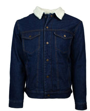 Load image into Gallery viewer, &quot;Hooey Denim Jacket&quot; Denim w/Cream Sherpa &amp; Brown/ Tan Aztec Fleece Lining HJ114D
