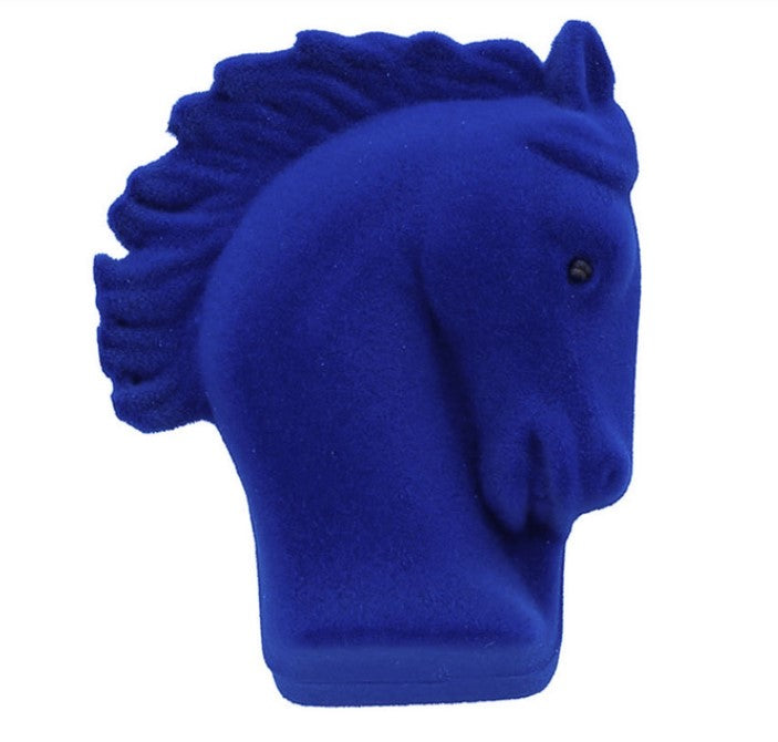 Western Express HN-8 Blue Rhinestone Pony Necklace in Pony Head Gift Box