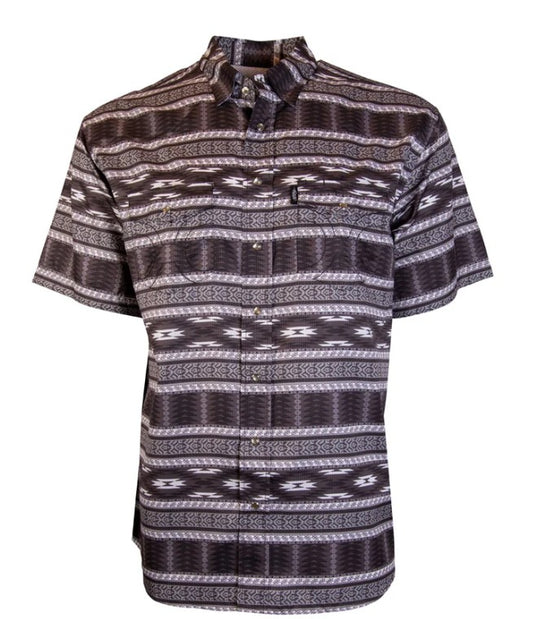 Hooey  "Sol" Black/Aztec Short Sleeve Pearl Snap Shirt HT1761BKAZ