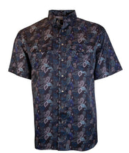 Load image into Gallery viewer, Hooey Mens &quot;Sol&quot; Black/Paisley Short Sleeve Pearl Snap Shirt HT1761BK
