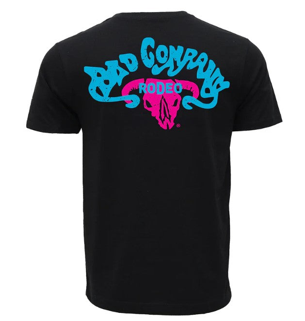 Hooey Bad Company T-shirt Black w/Blue & Pink Logo HT1832BK