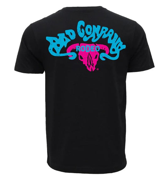 Hooey Bad Company T-shirt Black w/Blue & Pink Logo HT1832BK
