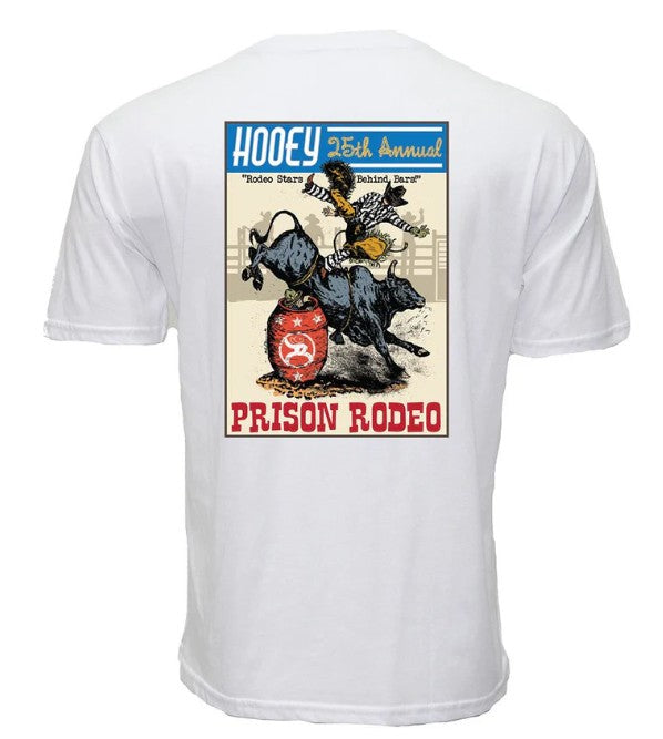 Hooey "Prison Rodeo" T-shirt White w/Multi Color Rodeo Graphic HT1893WH