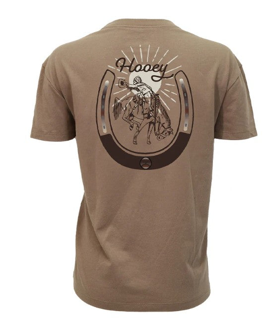 Hooey "Lucky Rider" T-shirt Brown w/Horseshoe Logo HT1901BR