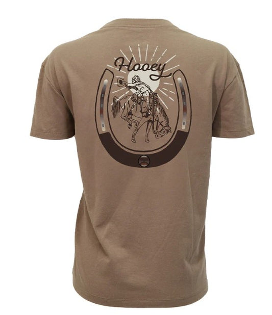 Hooey "Lucky Rider" T-shirt Brown w/Horseshoe Logo HT1901BR