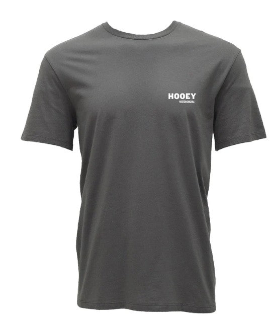 Hooey "Briggs" T-shirt Grey w/White & Brown Logo HT1910GY