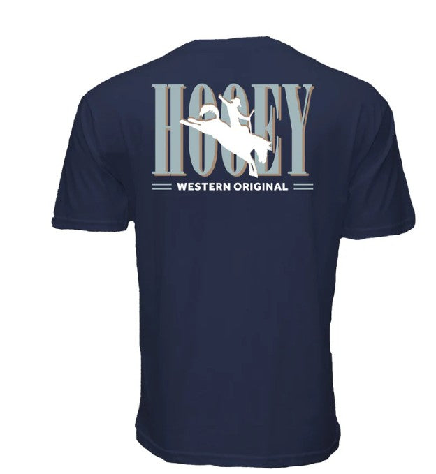 Hooey "Wild Ride" T-shirt Blue w/Light Blue & White Hooey Logo HT1911NV