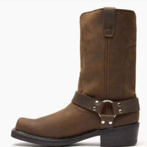 Durango Men's Harness Biker Boots DB594 in Distressed Brown