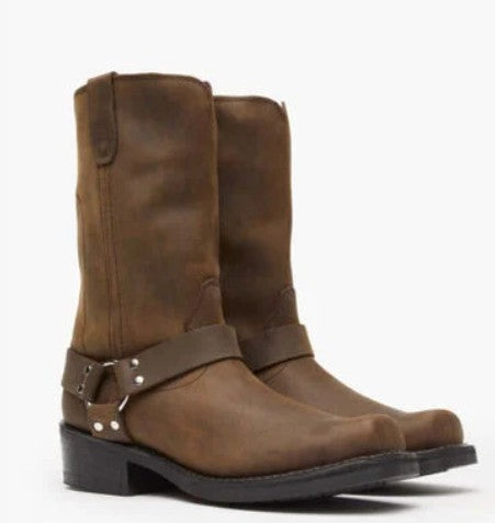Durango Men's Harness Biker Boots DB594 in Distressed Brown
