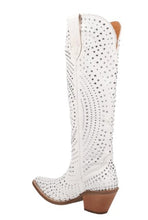 Load image into Gallery viewer, Dingo Honkytonk Honey Denim in White DI 162 Ladies Cowboy Boot
