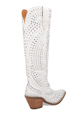 Load image into Gallery viewer, Dingo Honkytonk Honey Denim in White DI 162 Ladies Cowboy Boot
