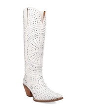 Load image into Gallery viewer, Dingo Honkytonk Honey Denim in White DI 162 Ladies Cowboy Boot
