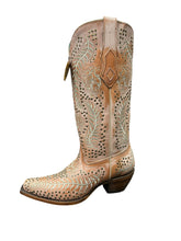 Load image into Gallery viewer, Corral A4709 Embroidery &amp; Studs in Coral Snip Toe Ladies Cowboy Boots
