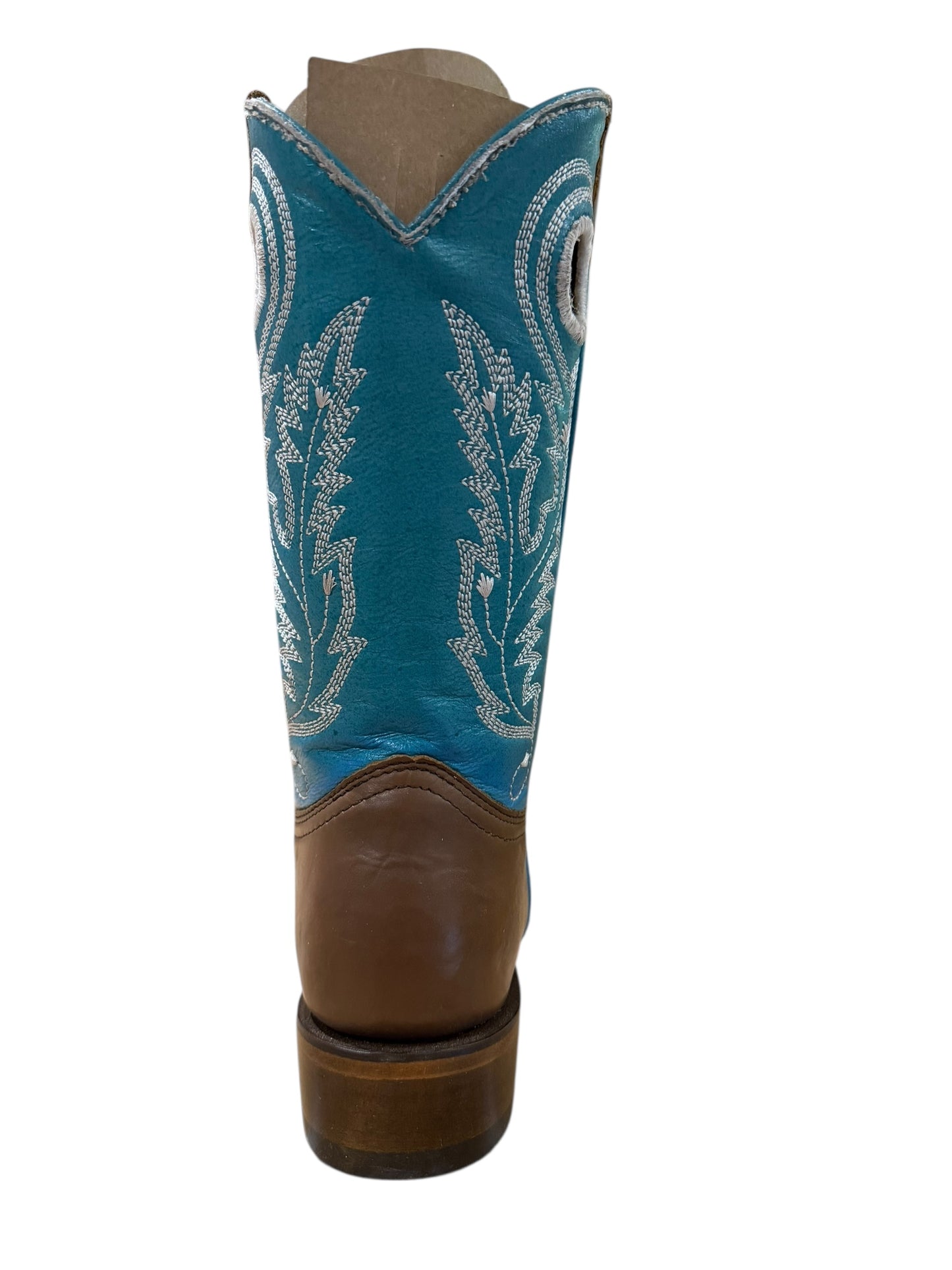 Corral Teens T0180 Teens Brown-Turquoise Embroidery Cut Out Western Boots