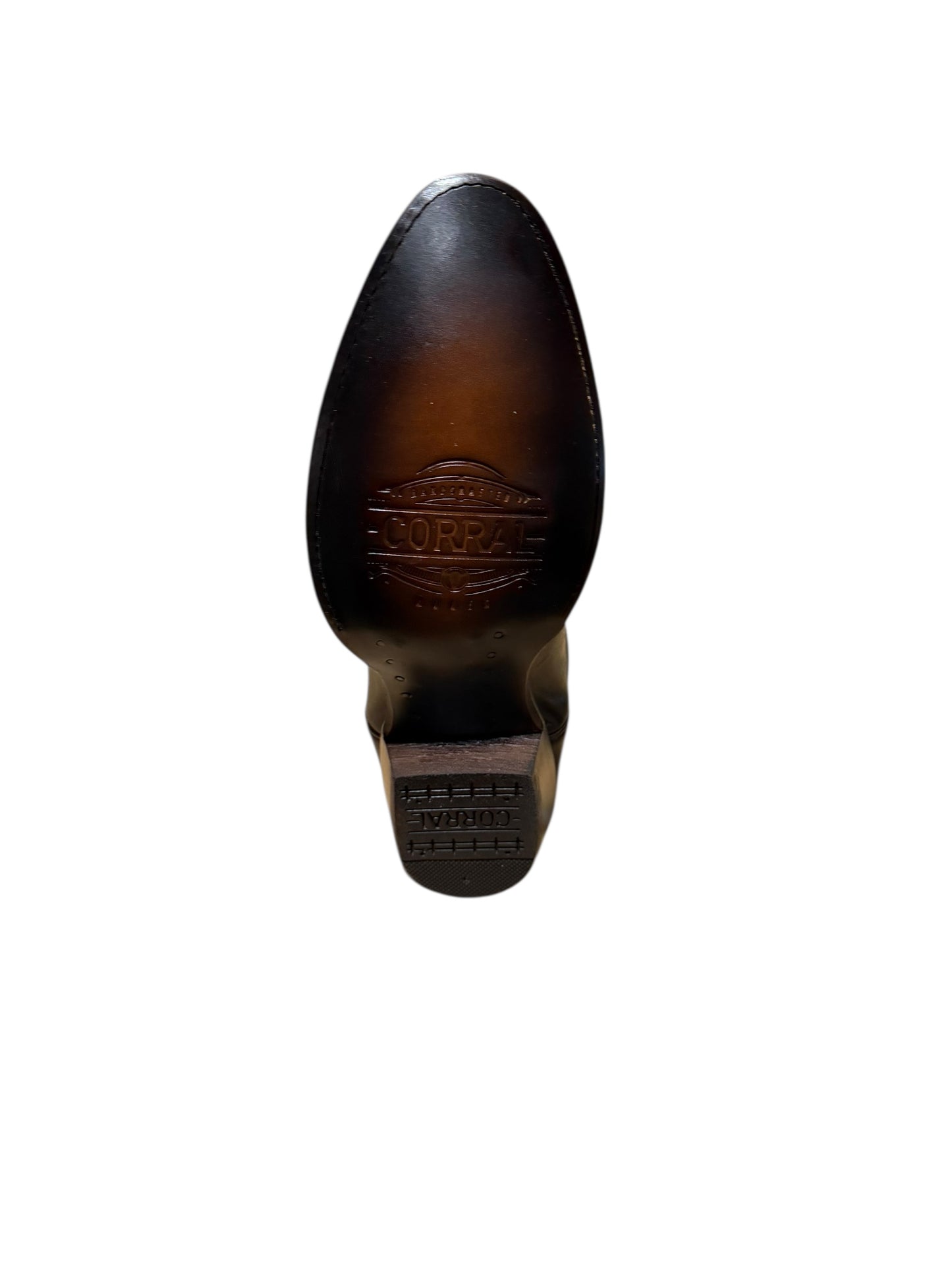 Corral A4688- Mens Black/Chestnut Shedron Embroidery J Toe Cowboy Boots