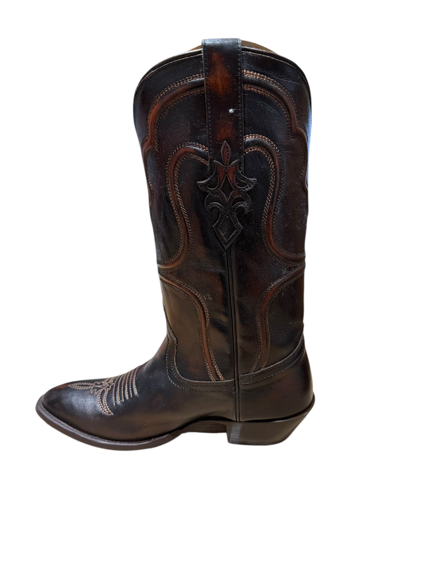 Corral A4688- Mens Black/Chestnut Shedron Embroidery J Toe Cowboy Boots