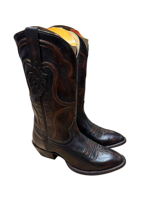 Corral A4688- Mens Black/Chestnut Shedron Embroidery J Toe Cowboy Boots