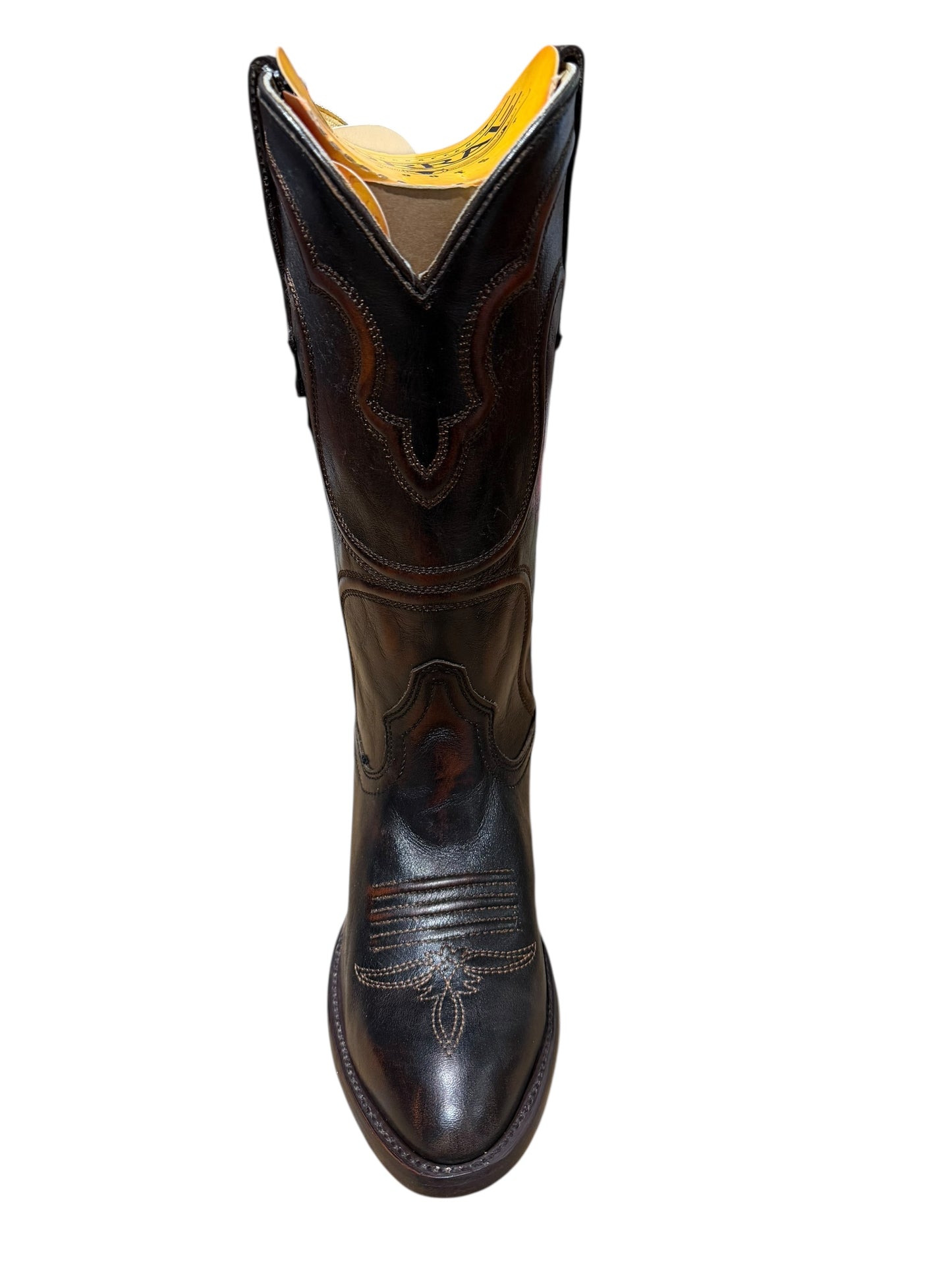 Corral A4688- Mens Black/Chestnut Shedron Embroidery J Toe Cowboy Boots
