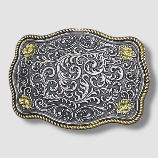 Buckle Double Coloured Silver Plated Southwestern Design Buckle WT142ASG